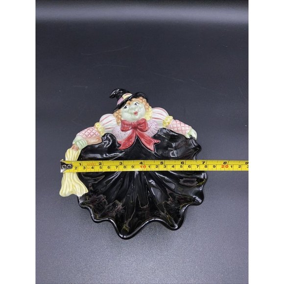 Fitz and Floyd Halloween Witch Candy Dish Vintage Glazed Ceramic 1992 - Picture 9 of 12
